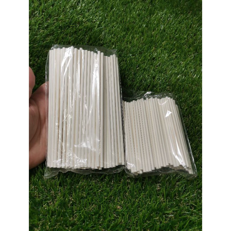 ไม้กระดาษเค้กป๊อป Food Grade ไม้อมยิ้ม หนาพิเศษ 2 ขนาด (10/15 cm) บรรจุ 95-100 ชิ้น - Image 2