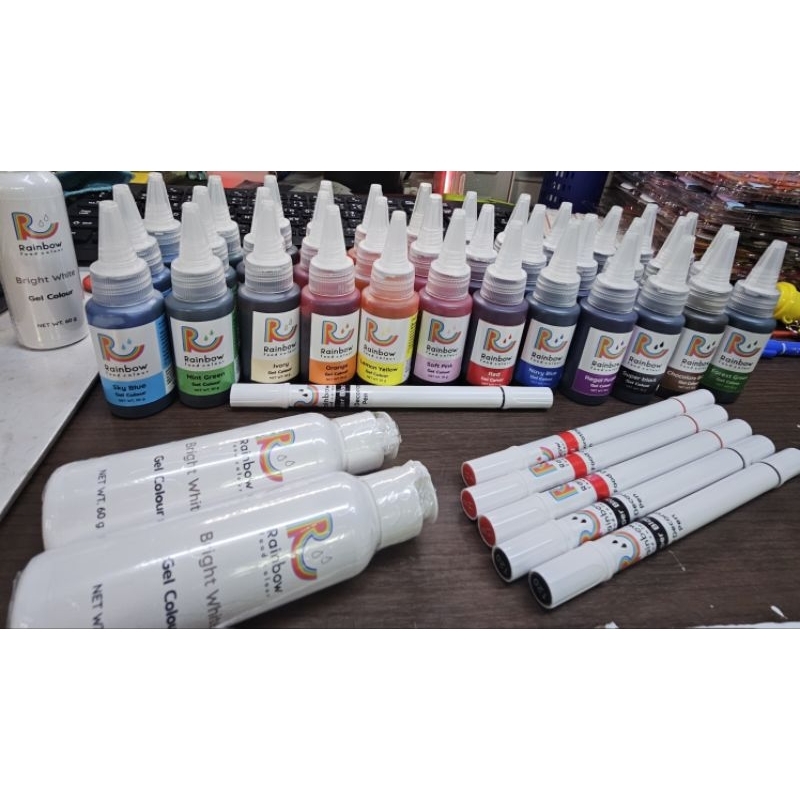 ปากกาเขียนขนม สีเจลผสมอาหาร Rainbow Food Colour ปากกาสีทานได้ ฟู้ดเกรด (Food Grade) มี อย.ไทย สำหรับแต่งหน้าเค้ก คุกกี้ - Image 2