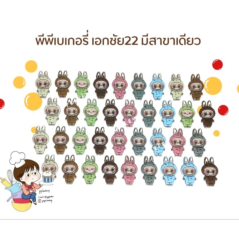 🥰พร้อมส่ง ในไทย🥰 ส่งด่วน จาก กทม แผ่นลอกลายช็อคโกแลต ลาย Labubu มี 6แบบให้เลือก แผ่นลอกลายลาบูบู้ ลาบูบู้แต่งเค้ก - Image 3