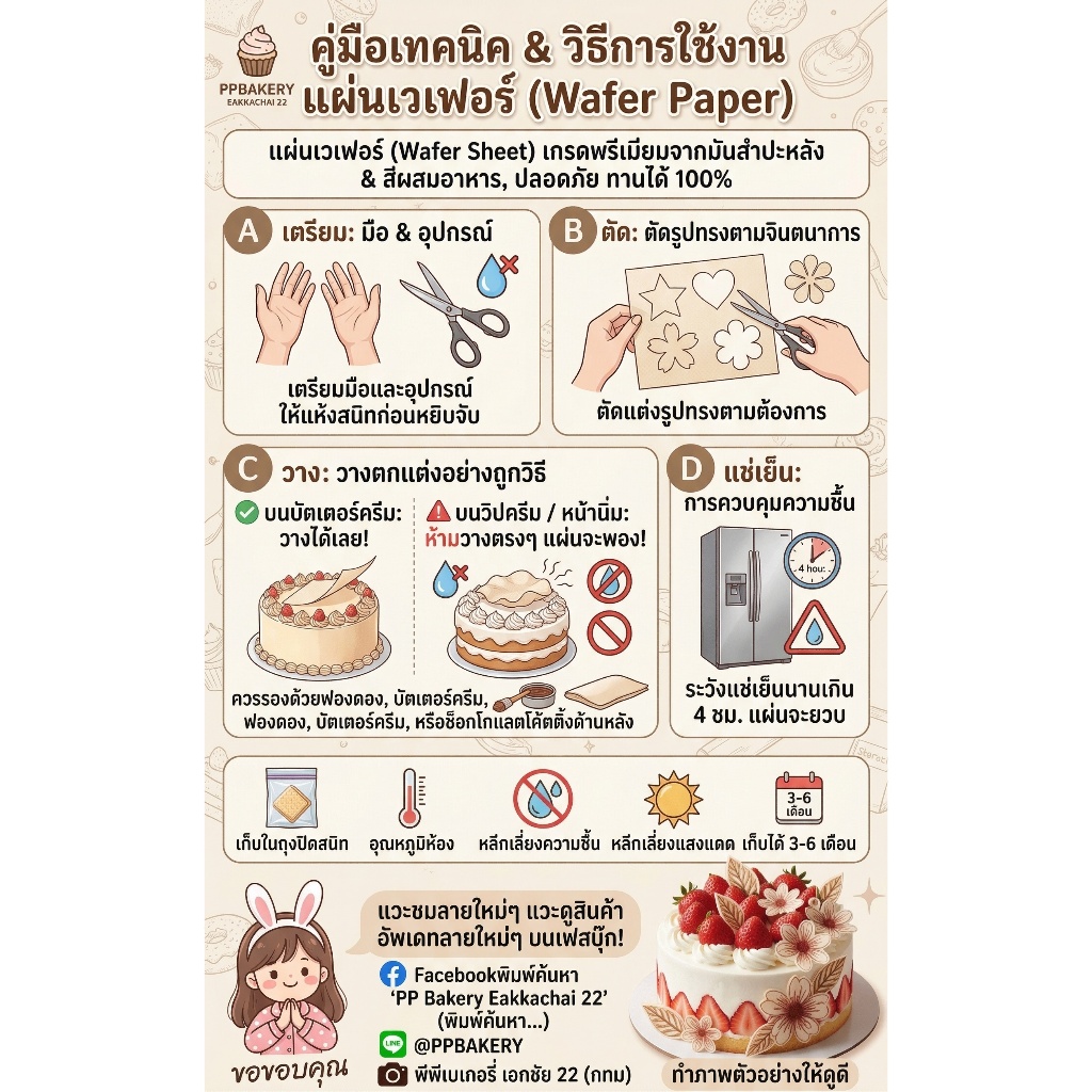 แผ่นกระดาษกินได้ พร้อม พิมพ์รูปแต่งเค้ก ตามสั่ง // ทักแจ้งได้ Edible paper ออกแบบเองได้ค่ะ แผ่นรูปภาพทานได้ กรุณาอ่านคะ - Image 4
