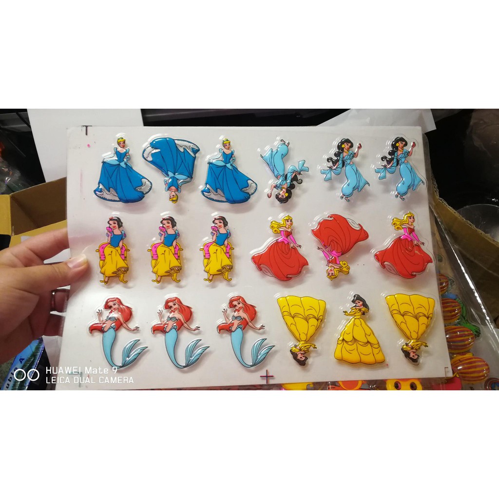 พร้อมส่ง แผ่นลอกลายช็อคโกแล็ตเจ้าหญิง ใช้ตกแต่งเค้ก พร้อมส่ง - Image 4