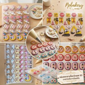 แผ่นลอกลายช็อกโกแลต 3 มิติ ลายการ์ตูน แผ่นพิมพ์ช็อกโกแลตแบบนูน (3D Chocolate Transfer Sheet) สำหรับทำท็อปเปอร์ตกแต่งเค้ก