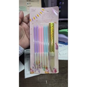 พร้อมส่ง จากไทย เทียนวันเกิดสีพาสเทล พิเศษแถมเทียนพ ลุ