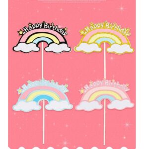 แผ่นป้ายวันเกิด แต่งเค้ก สายรุ้งน่ารัก ลดราคา คละสีส่ง ขั้่นต่ำ 10ชิ้น